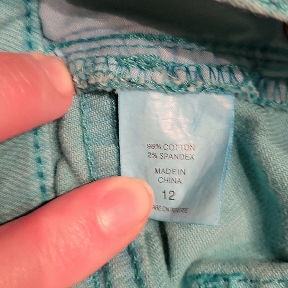 NY&C Turquoise Lowrise Denim Trousers 34 x 32 Size 12 - Picture 7 of 8